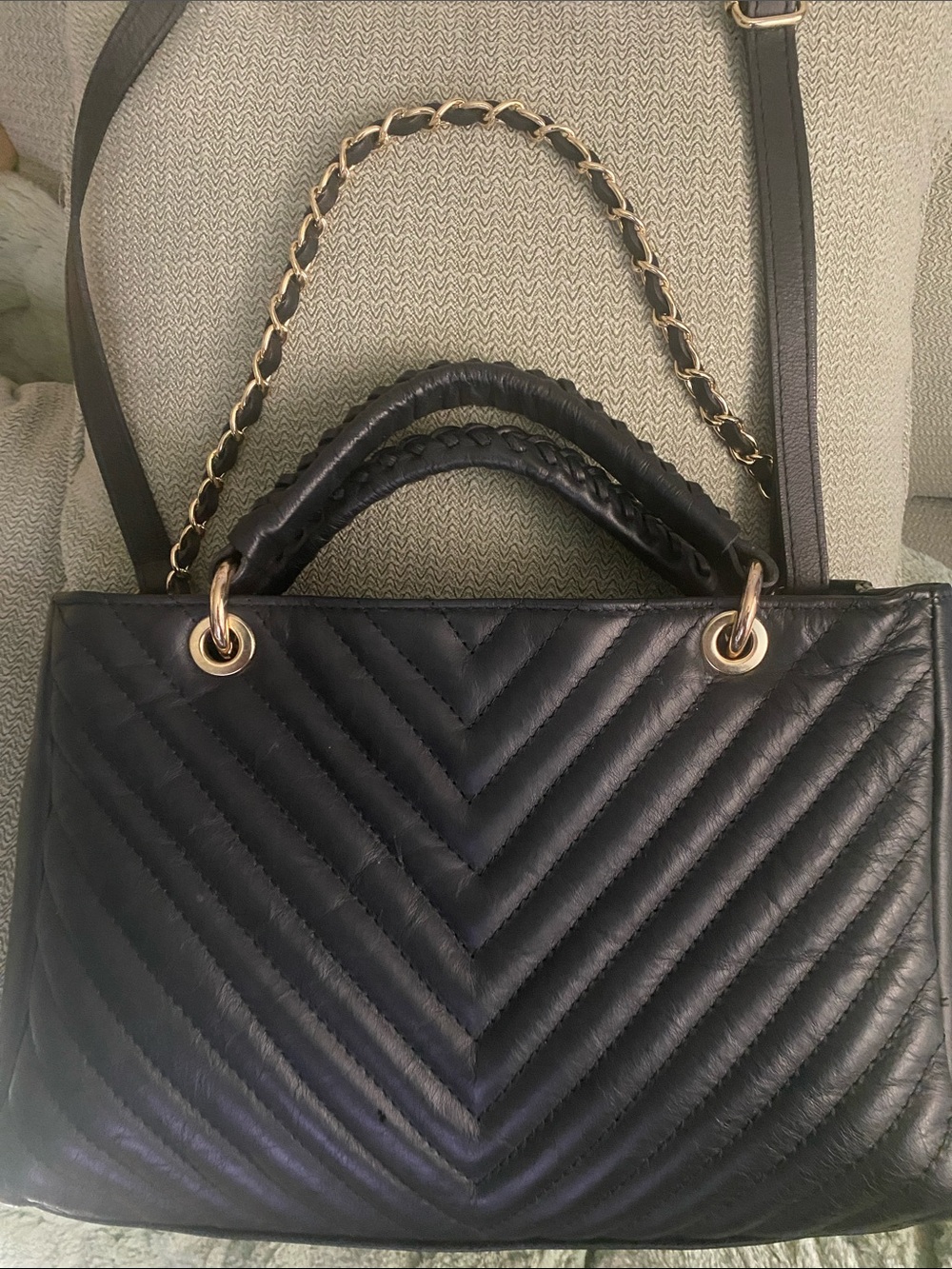 Persaman New York Black Quilted Leather Bag